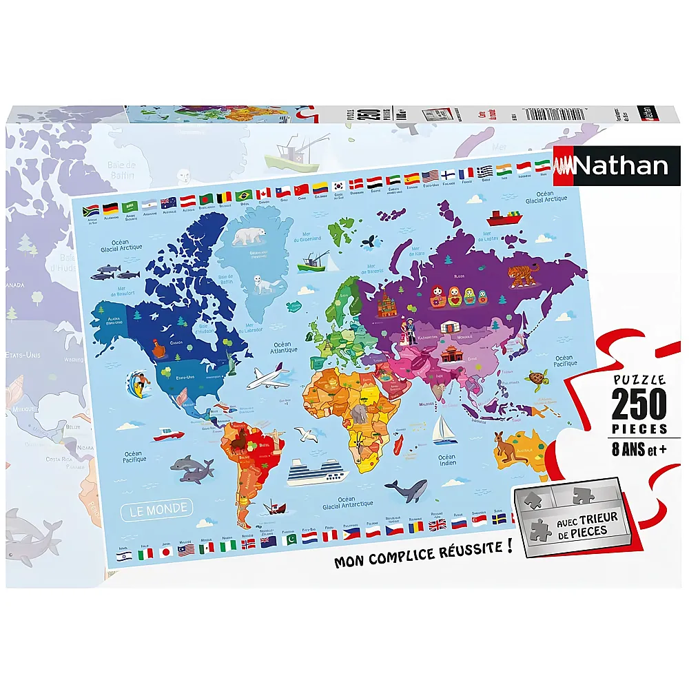 Nathan Puzzle World Map - 250 Teile