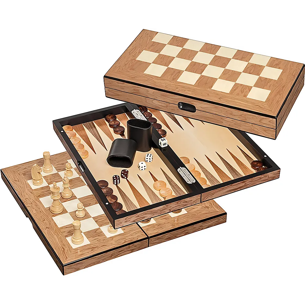Philos Spiele Schach-Backgammon-Dame-Set