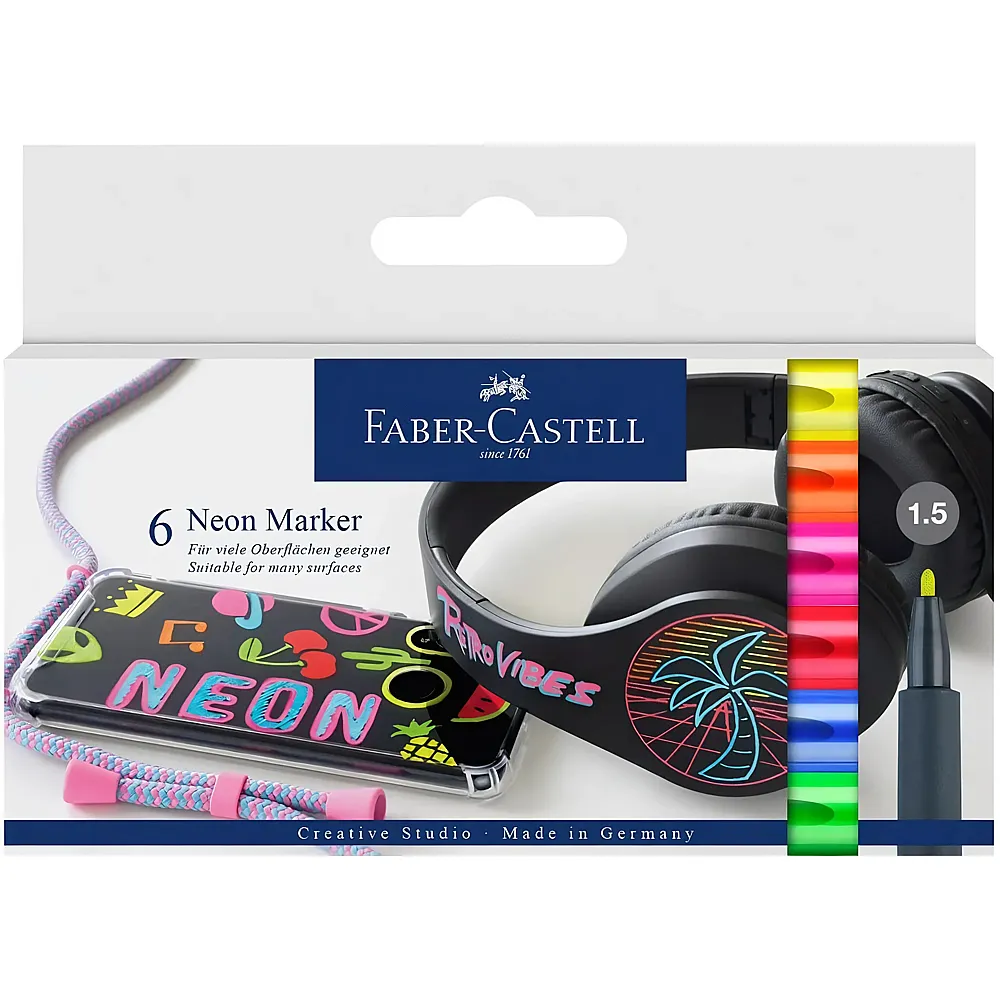 Faber-Castell Permanent Marker Neon 9Teile