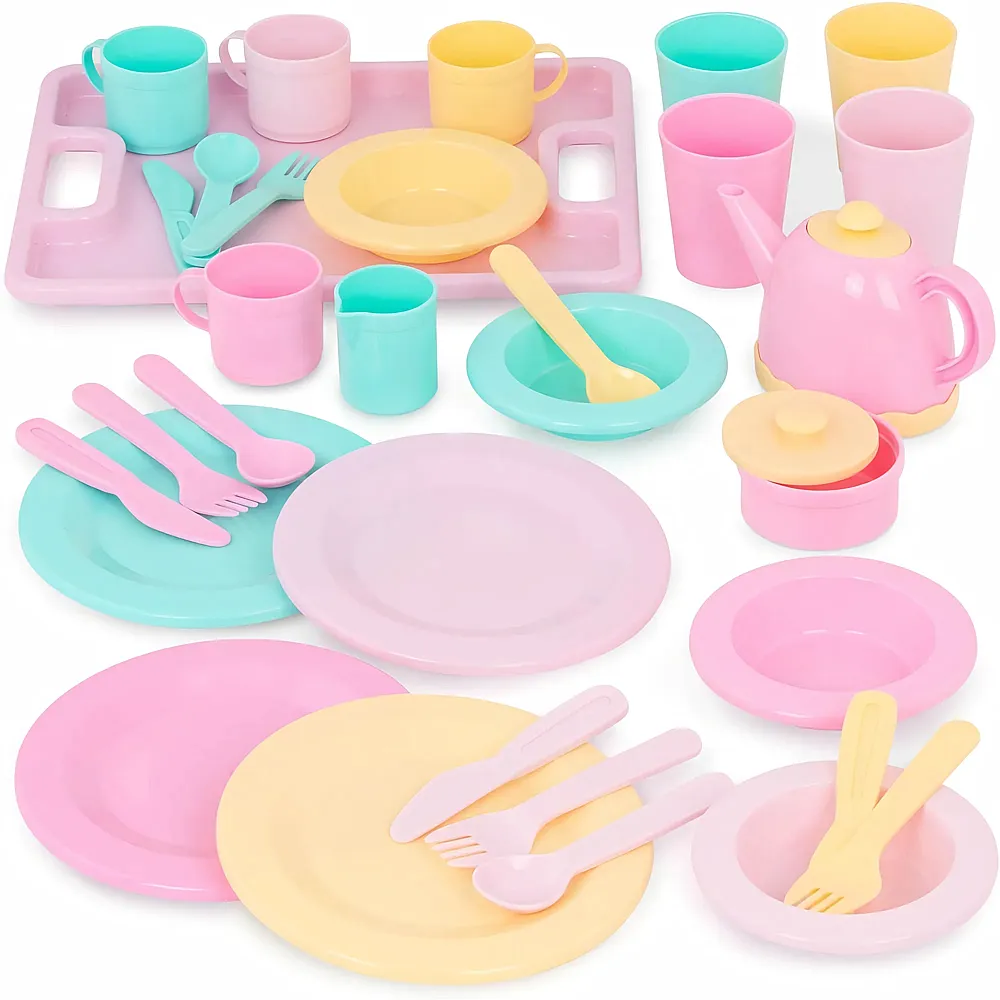 Battat Geschirr Set und Teekanne - 34 Teile