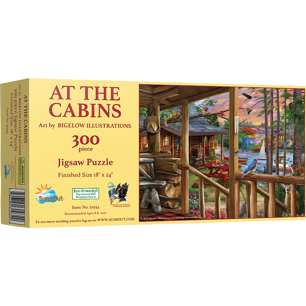 SunsOut Puzzle Bigelow Illustrations Im Blockh�tten-Paradies - 300 Teile