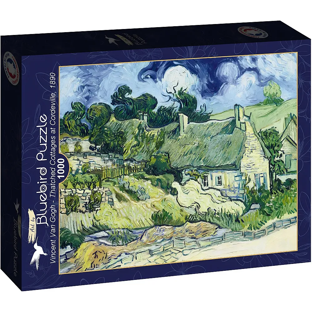 Bluebird Puzzle Vincent Van Gogh Thatched Cottages at Cordeville, 1890 1000Teile