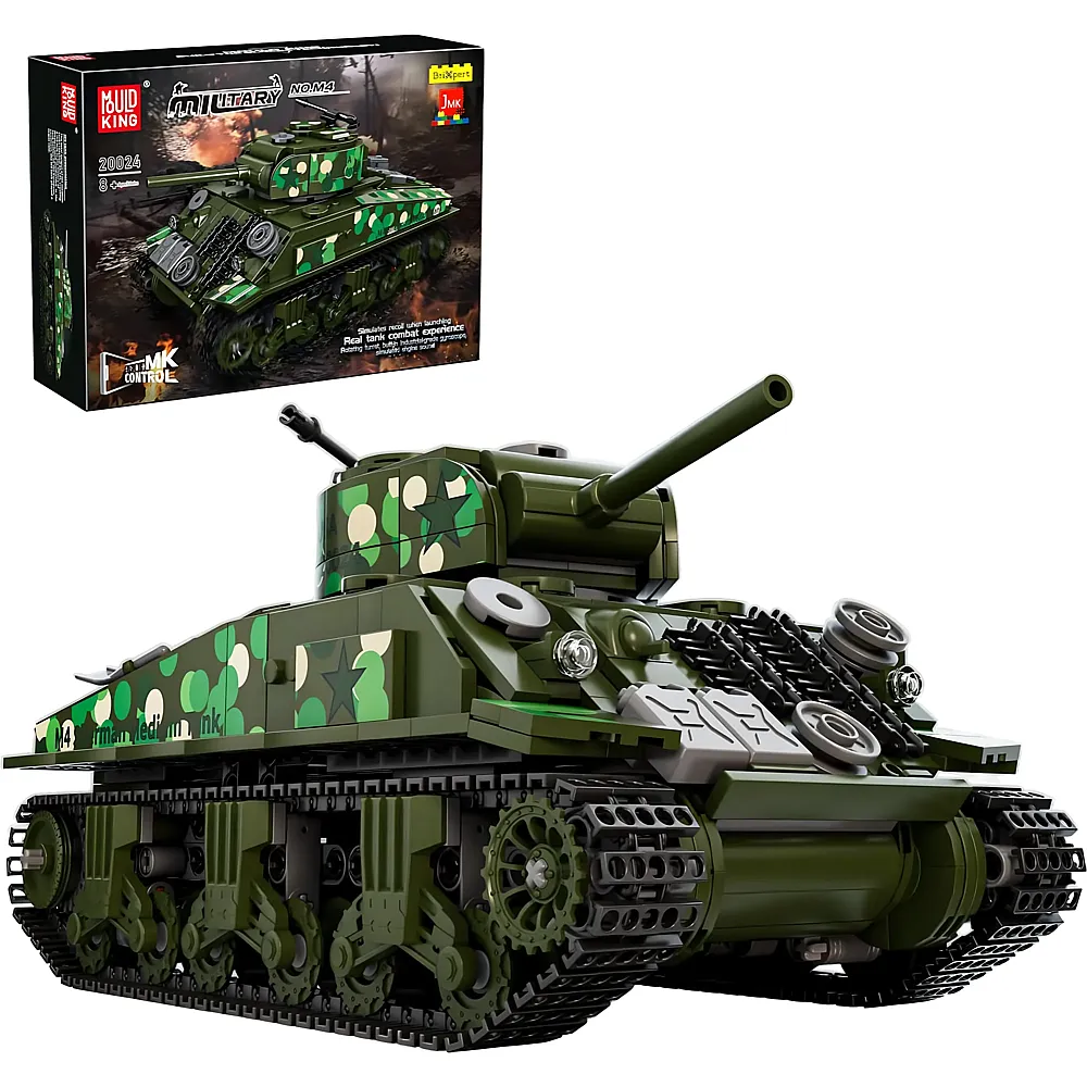 Mould King Military Ferngesteuerter Panzer M4 Sherman 20024 - Klemmbausteine Milit�r