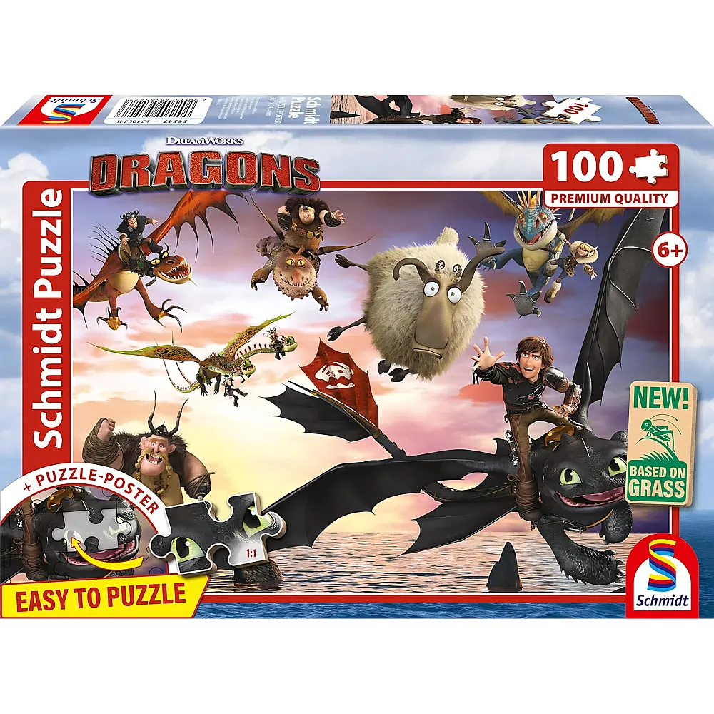 Schmidt Puzzle Dragons Drachenreiter 100Teile
