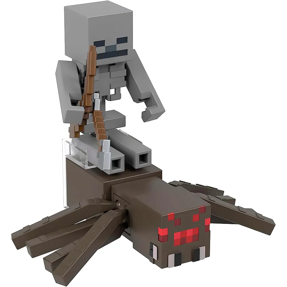 Mattel Minecraft 2er-Pack Skeleton Spider Jockey Deluxe 8cm