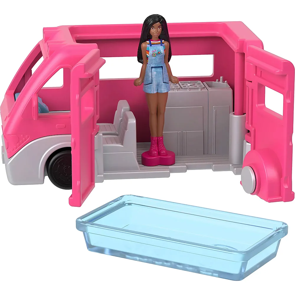 Mini BarbieLand Wohnmobil, Pool mit Farbwechsel-Effekt