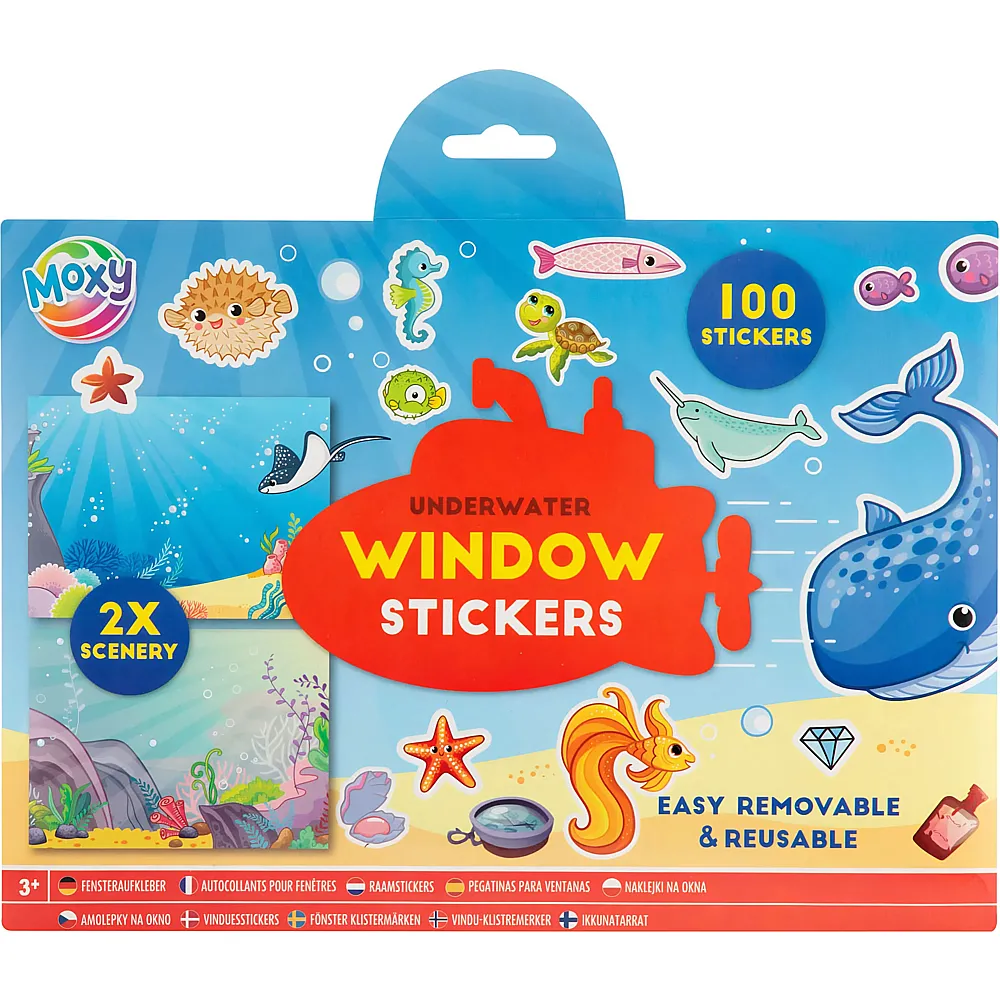 Creative Craft Group Fensteraufkleber mit 2 Stickerszenen - Unterwasserwelt, 100 St�ck.