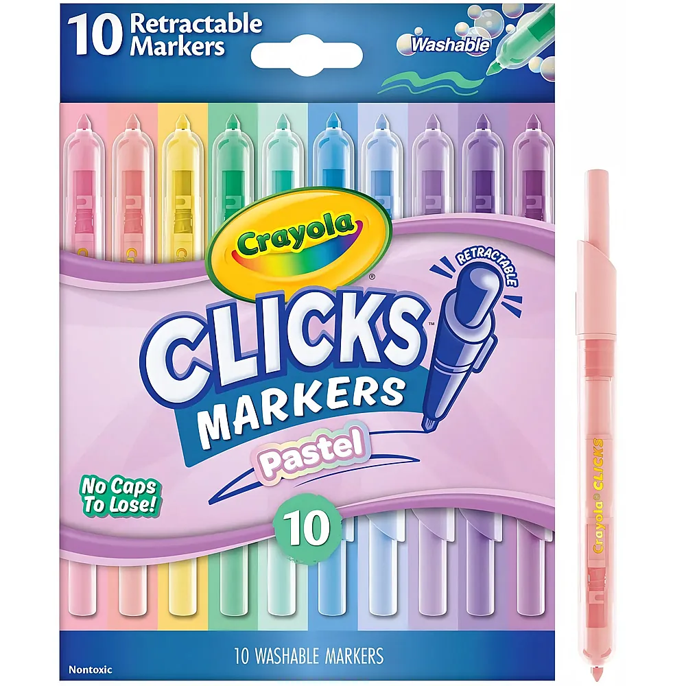 Crayola 10 Filzstifte Pastell Clicks