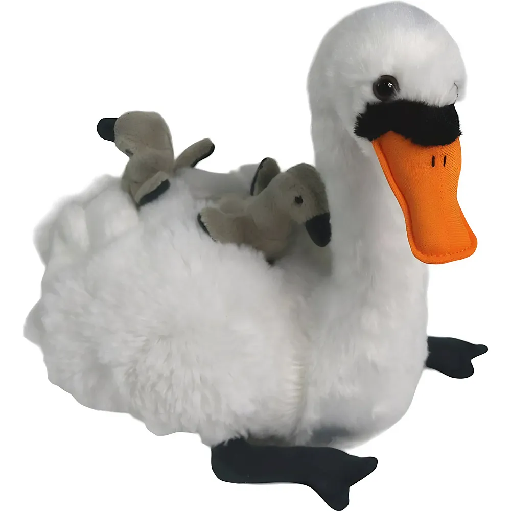 Unitoys Schwan mit Babys - 25 cm - V�gel Pl�sch