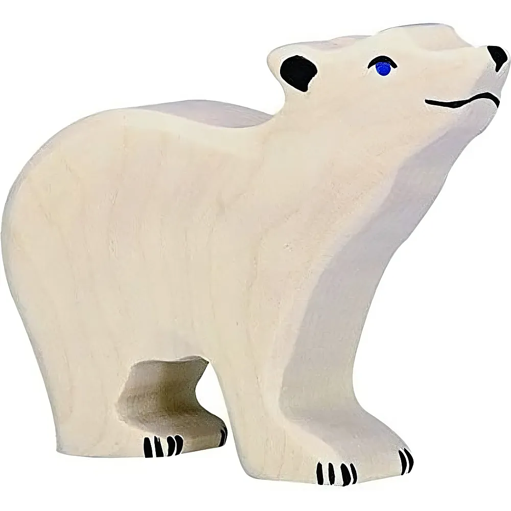 Holztiger Eisb�r, klein, Kopf hoch | Wildtiere