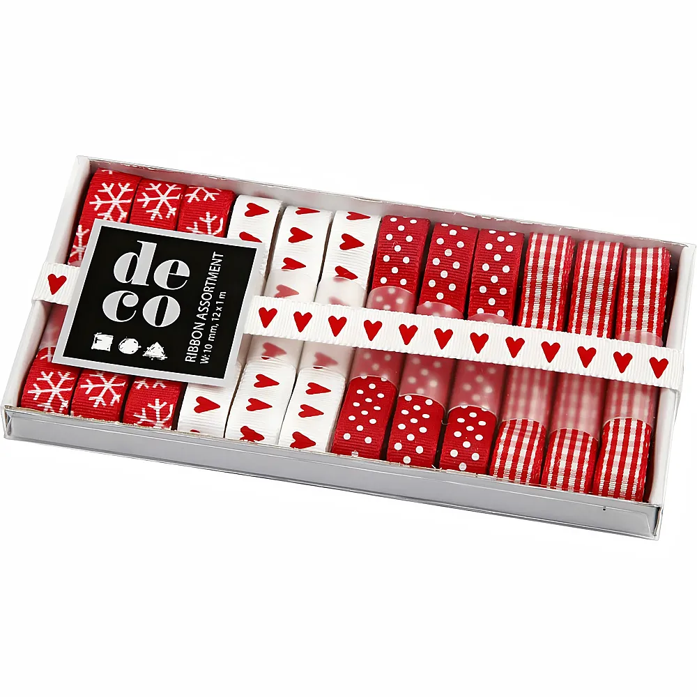 Creativ Company rot/weiss Bandkollektion - 12 Teile