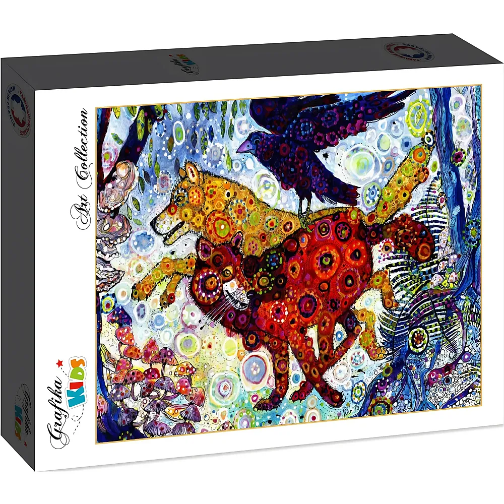 Grafika Puzzle Art Collection Sally Rich Grafika Kids Wolves in a Blue Wood - 48 Teile