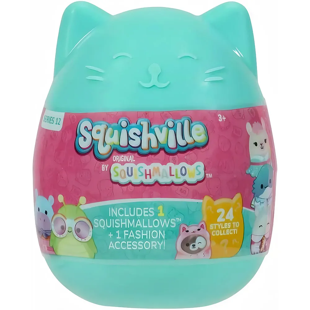 Squishmallows Squishville Serie 12  sortiert, einzelnes offizielles Kellytoy Sammlerst�ck, Mini-Stofftier-Spielzeug, Pl�sch und