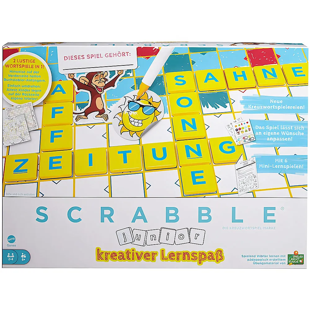 Mattel Games Scrabble Junior kreativer Lernspass DE