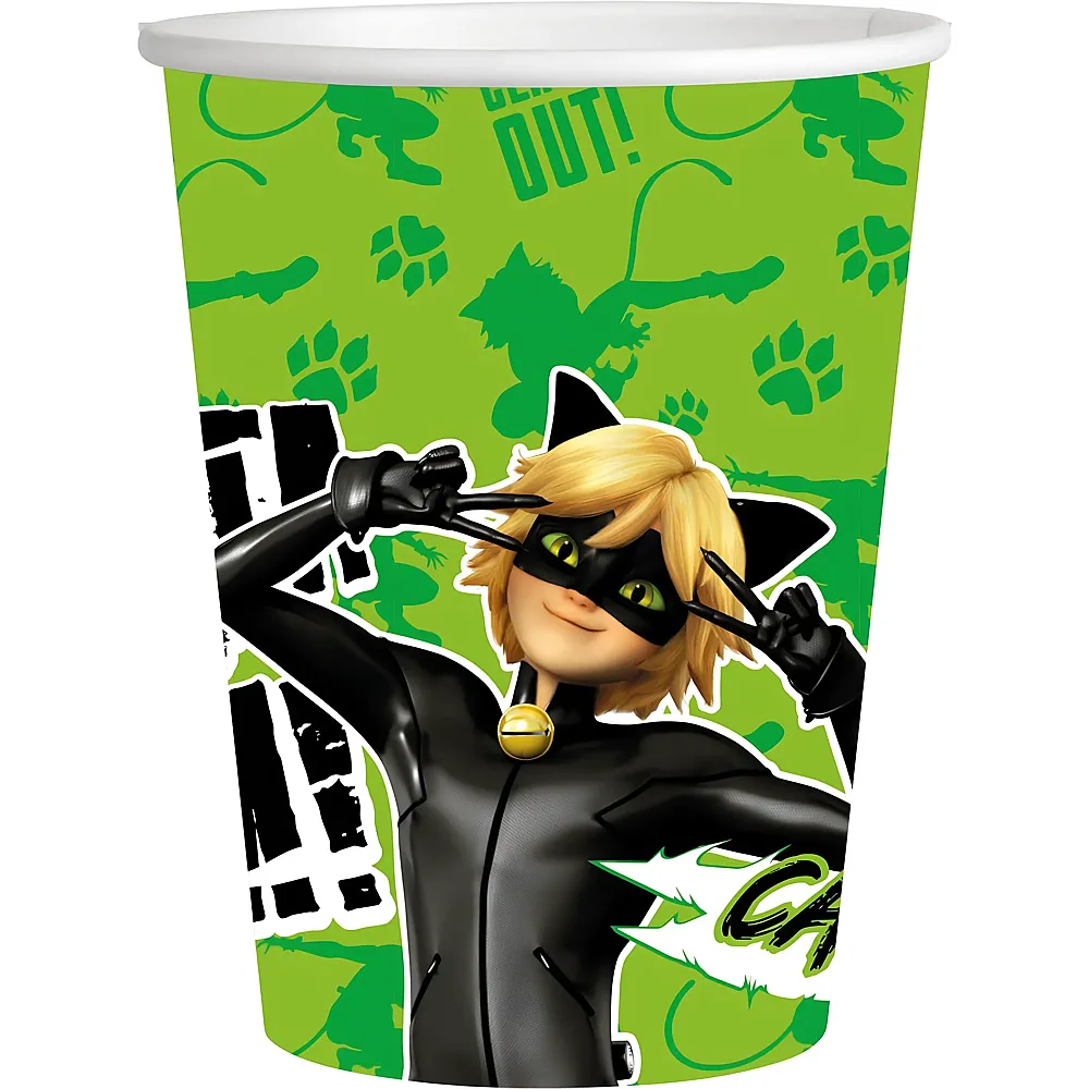 BeenSmile Miraculous Pappbecher Cat Noir 250 ml 8Teile