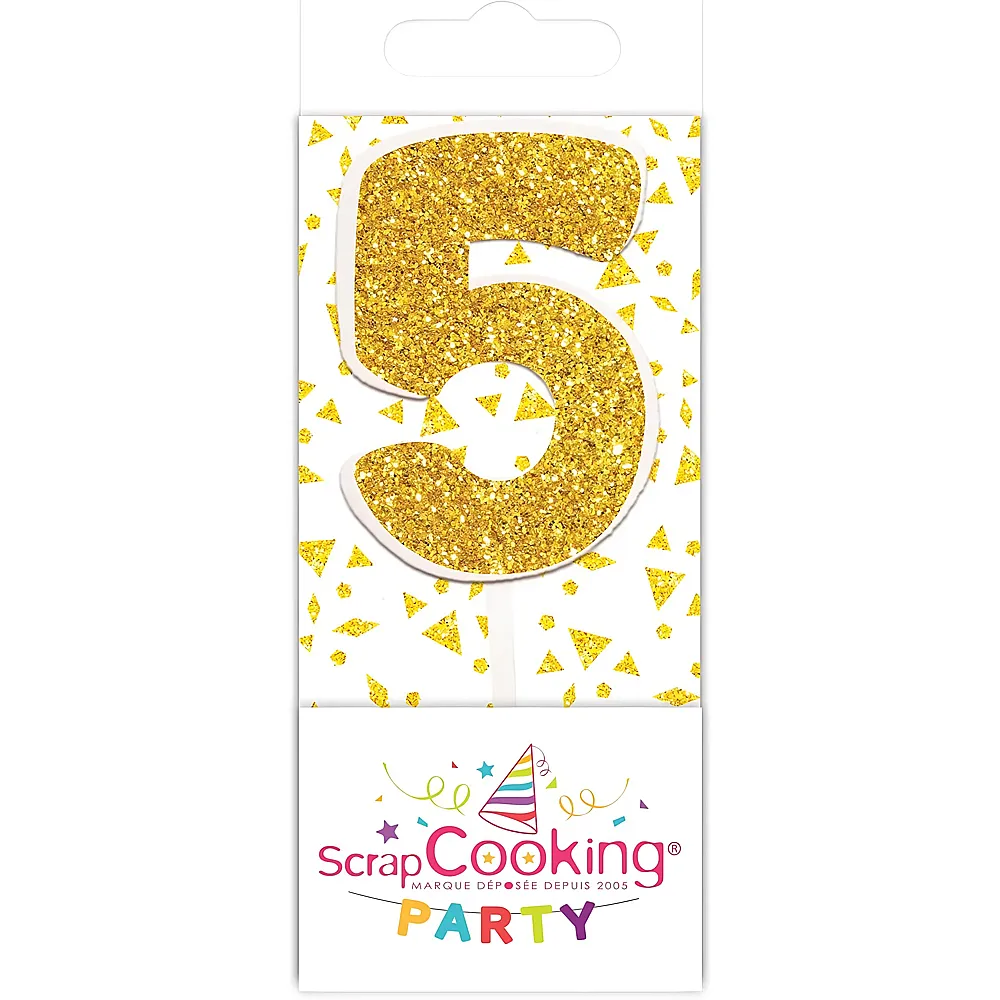 ScrapCooking Mini Kerze 5 Gold | Backen & Dekorieren