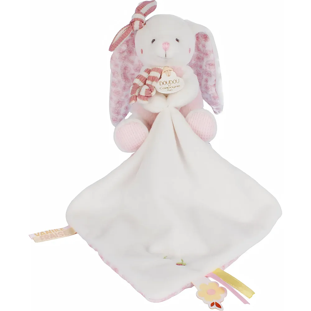 Doudou et Compagnie Hase mit Schmusetuch, rosa 10cm