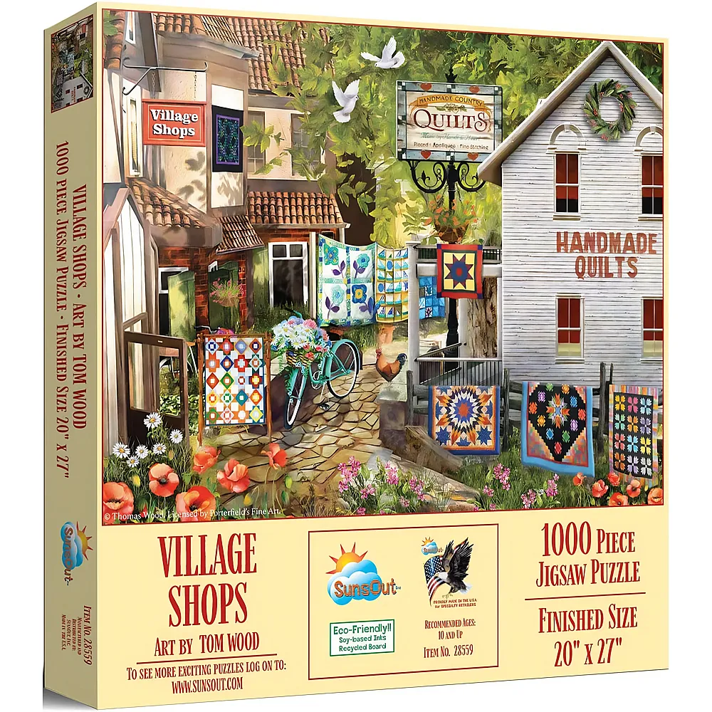 SunsOut Puzzle Tom Wood Village Shops - 1000 Teile