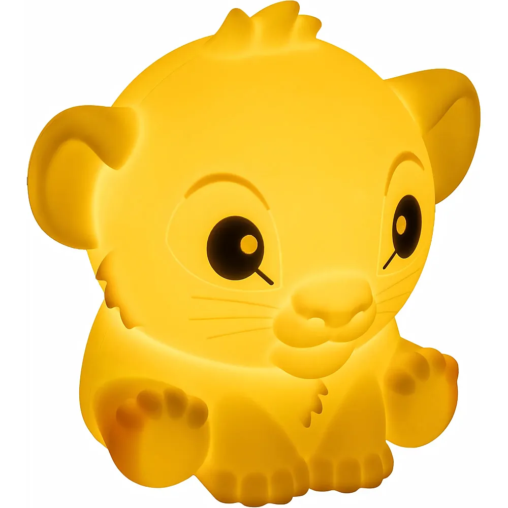 Paladone SquishyGlo Silikon-Lampe Simba aus Der K�nig der L�wen, offiziell lizenziert, kabellos, wiederaufladbar Disney-Lampe