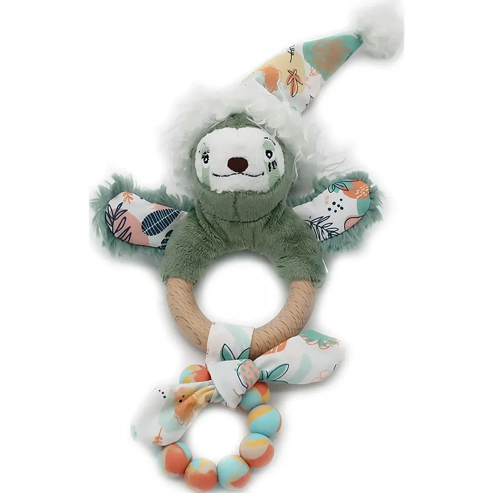meinspielzeug - Les D�glingos Sillicone & Wood Teething Ring Chillos The Sloth