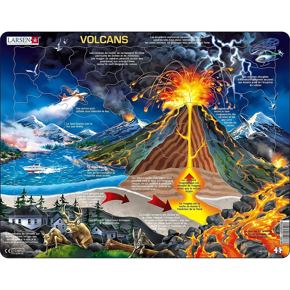 Larsen Puzzle Volcanos - 70 Teile
