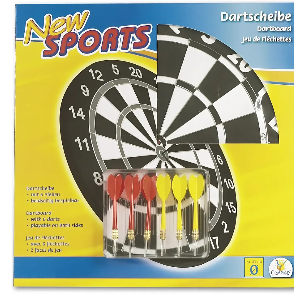New Sports NSP Kork- Dartboard inkl. 6 Pfeilen