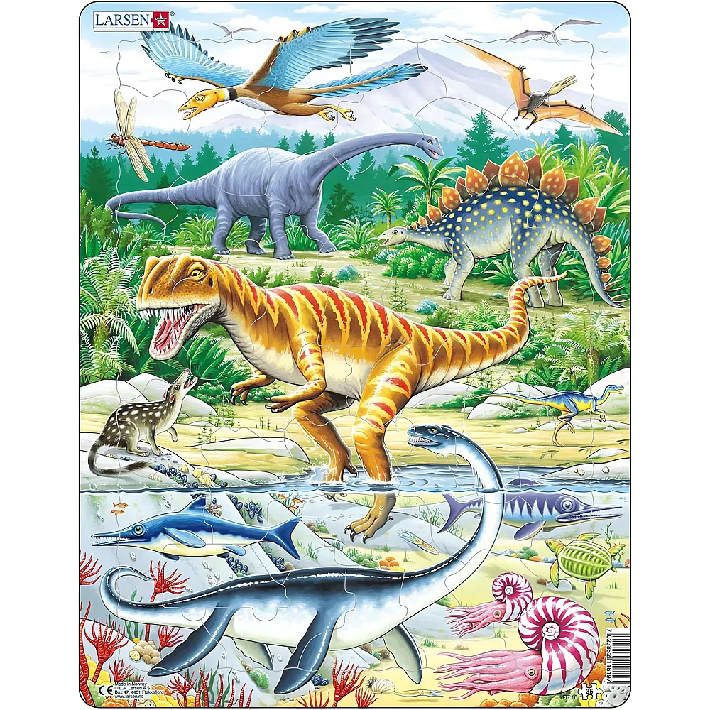 Larsen Puzzle Dinosaurier - 35 Teile