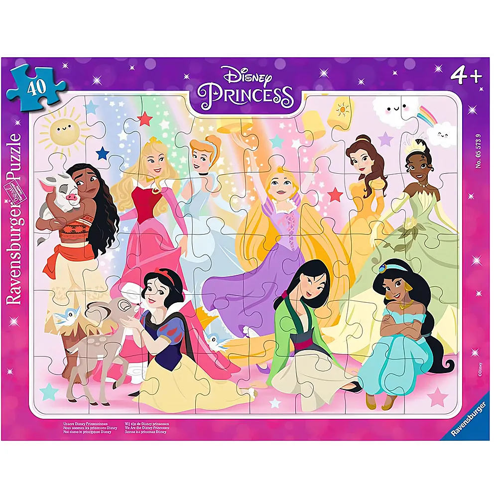Ravensburger Puzzle Disney Princess Unsere Disney Prinzessinnen 40Teile | Rahmenpuzzle