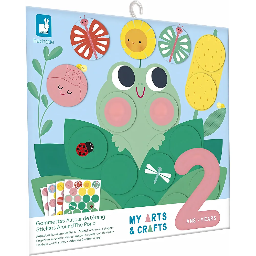 Janod 72 Grosse Runde Sticker f�r kleine H�nde - Ab 2 Jahren - 4 Tafeln zum Ausf�llen - Runde Sticker - Kit Kreative