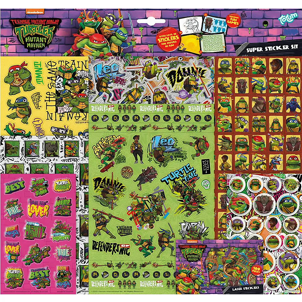 Totum Teenage Ninja Turtles Aufkleber-Set TMNT - Tattoos & Stickers