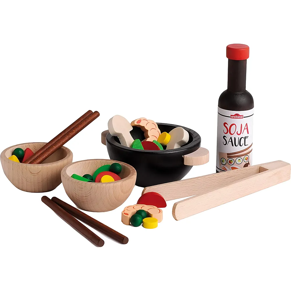 Erzi Wok-Party aus Holz | Lebensmittel