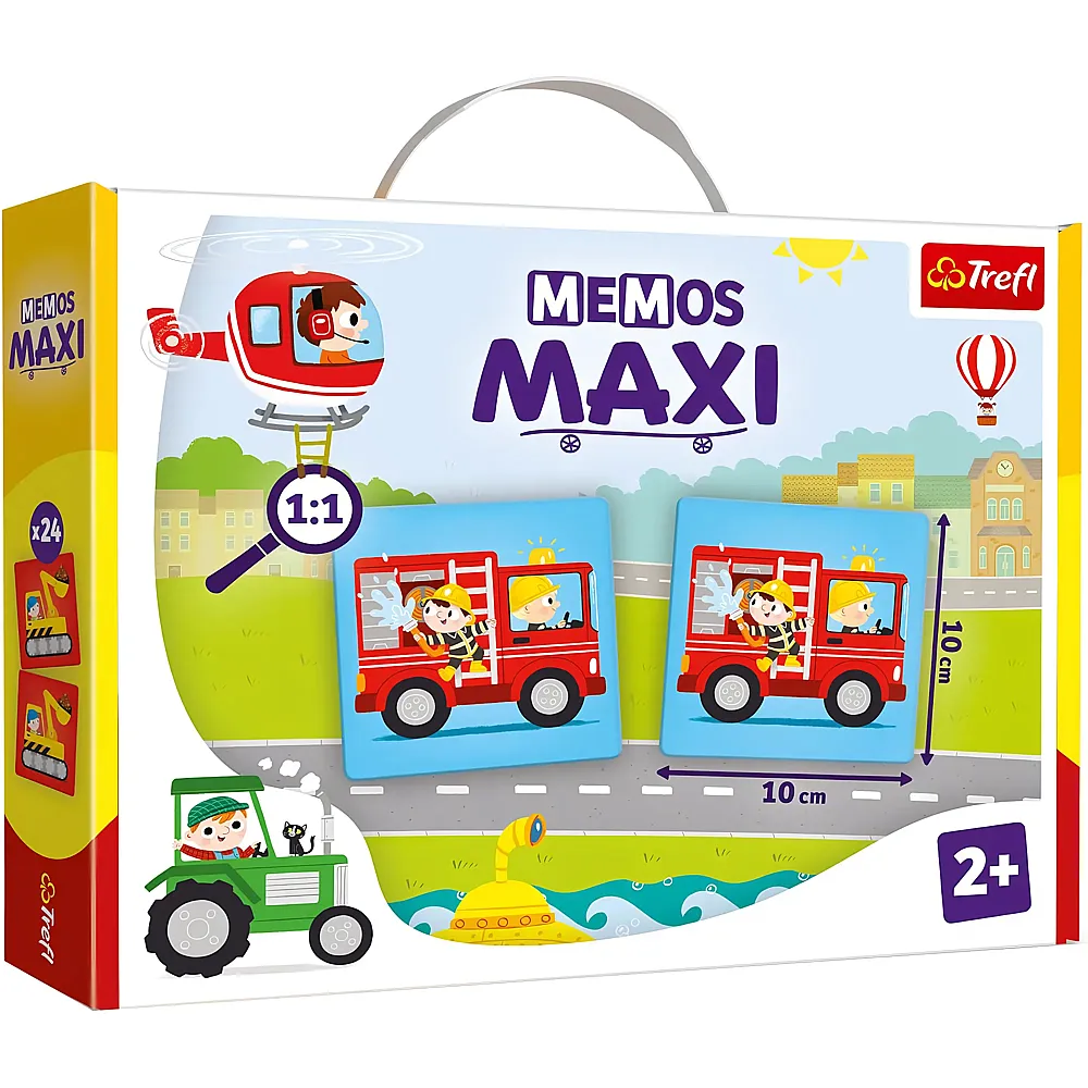 Trefl Memos Maxi Fahrzeuge - Lernspiel f�r die Kleinsten, Bildpaare Finden, grosse Elemente und Dicker Pappe, klassisches - Suche