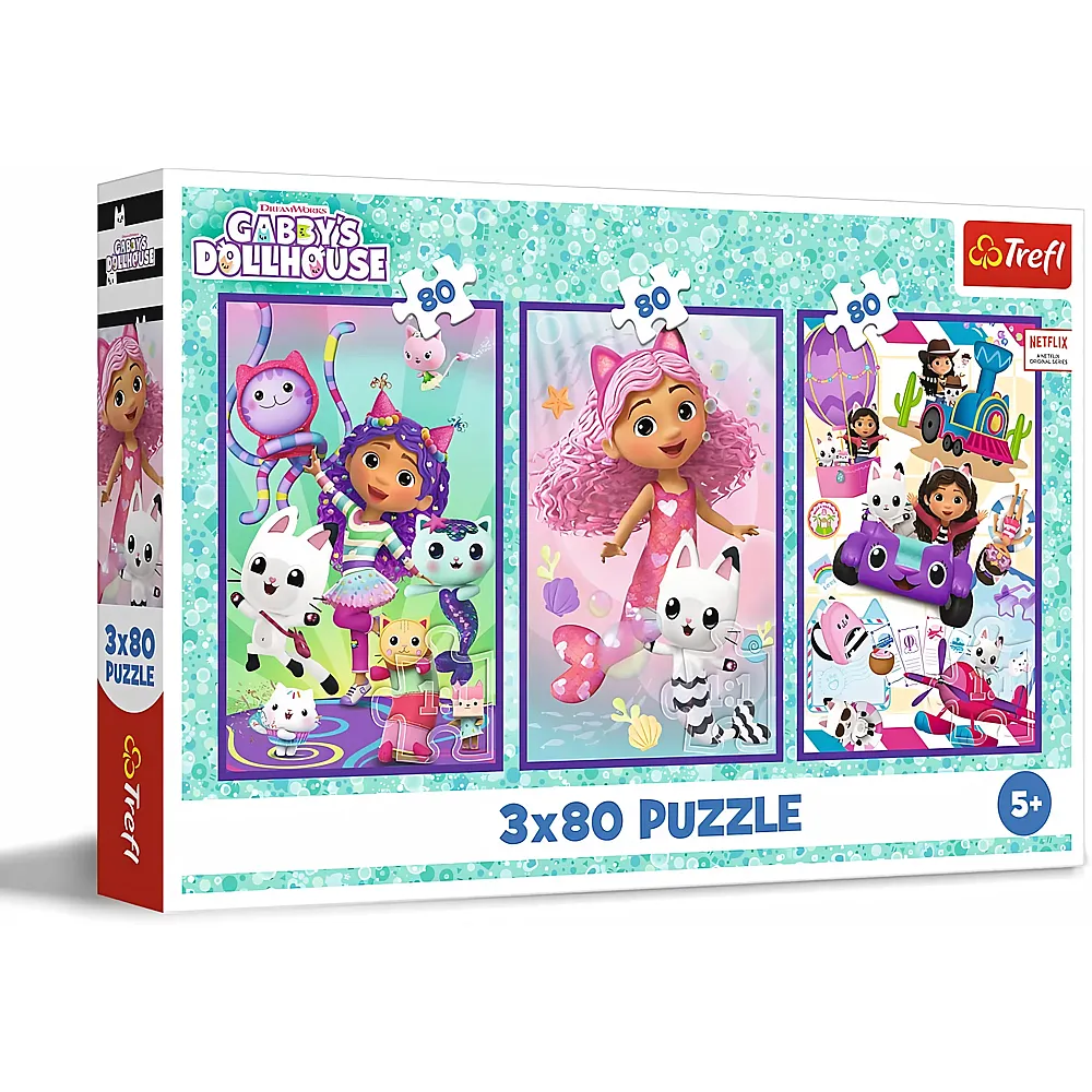 Trefl Puzzle Gabby's Dollhouse Gabbys bunte Tage 80Teile