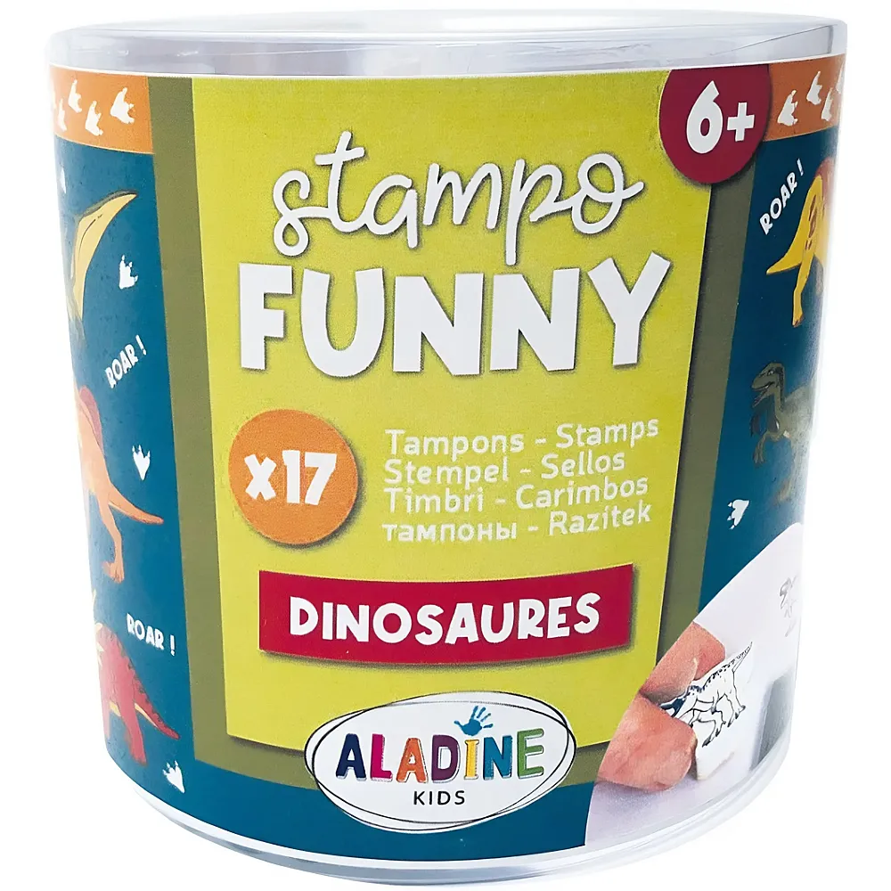 Aladine Kinder Stempel Funny Dinosaurier 17Teile