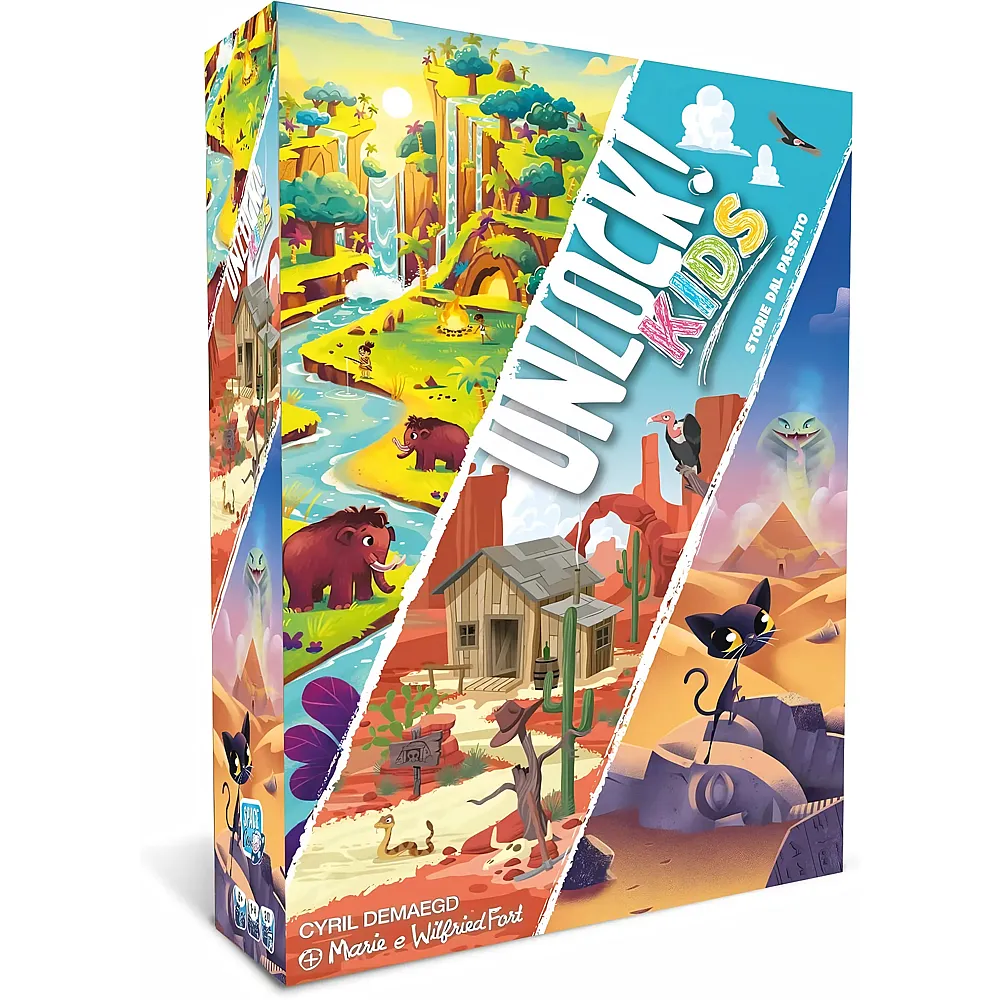 meinspielzeug - Space Cow Asmodee - Unlock Kids: Geschichten der Vergangenheit, Escape Room f�r den Tisch, 6+ Jahre, italienische Ausgabe