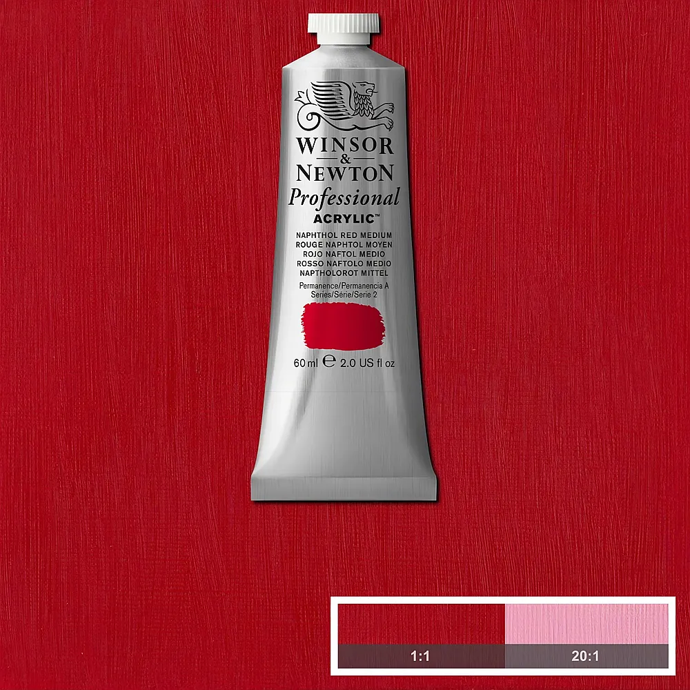 meinspielzeug - Winsor & Newton W&n Prof. Acrylfarbe 60ml Tube Naphtholrot Mittel