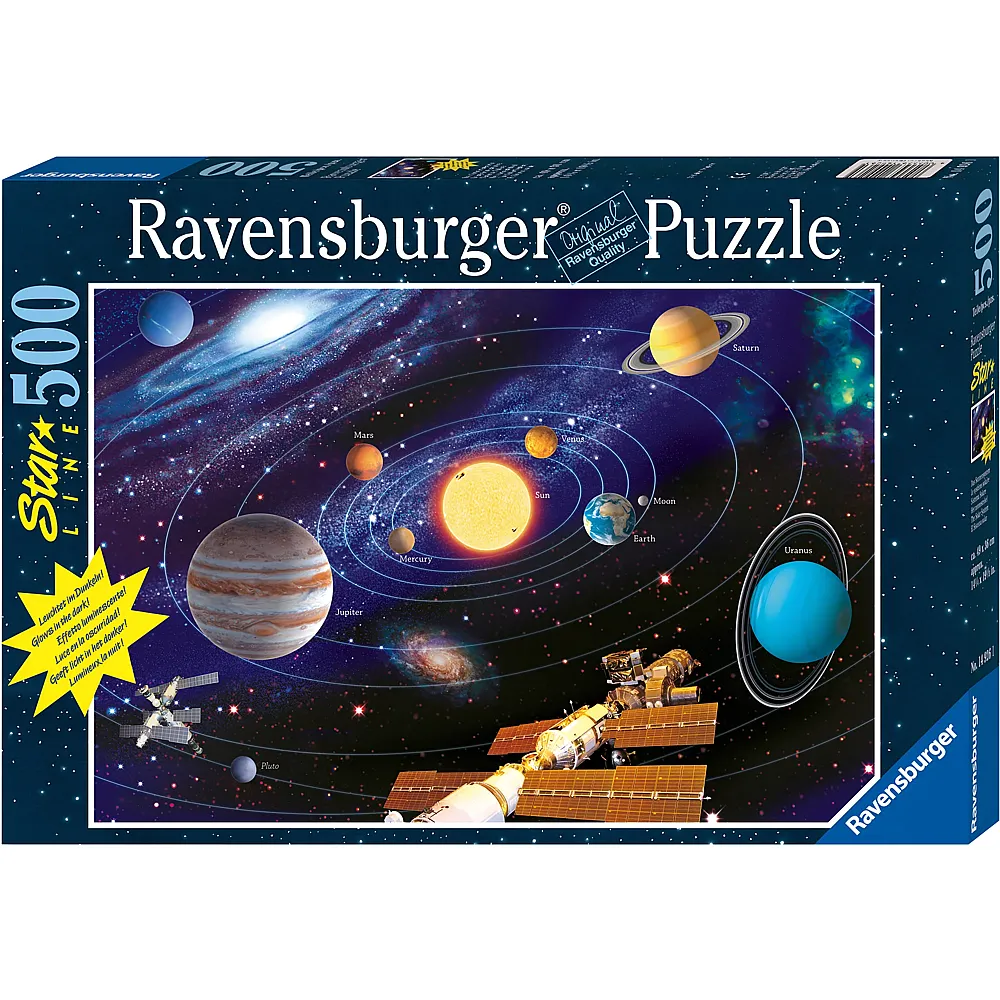 Ravensburger Puzzle Star Line Fluoreszierend - Das Sonnensystem - 500 Teile