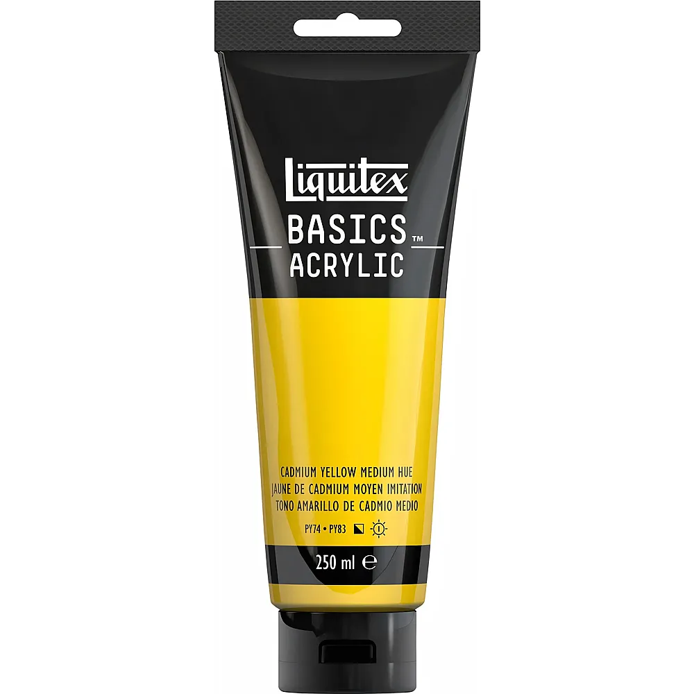 Liquitex Lqx Basics Acrylfarbe 250ml Tube Kadmiumgelfb Mittel Farbton