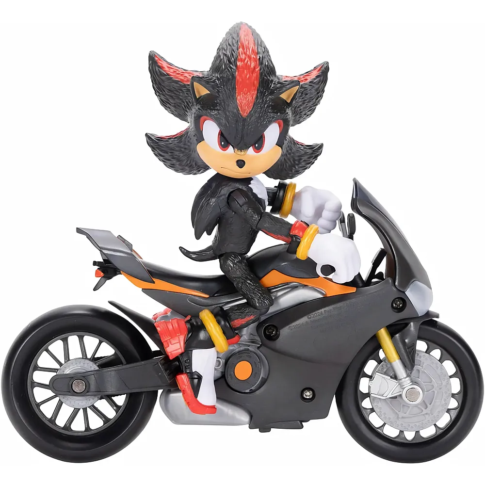 Sonic 3 der Film Shadow-Figur, 15 cm, beweglich, inklusive Shadow-Mobile von Jakks Pacific, Akustisch, Schwarz