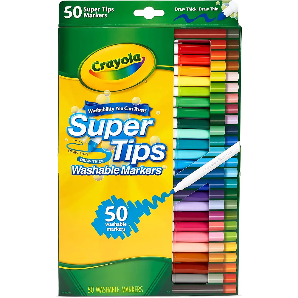 Crayola Supertips Filzstifte Auswaschbar - 50 Teile