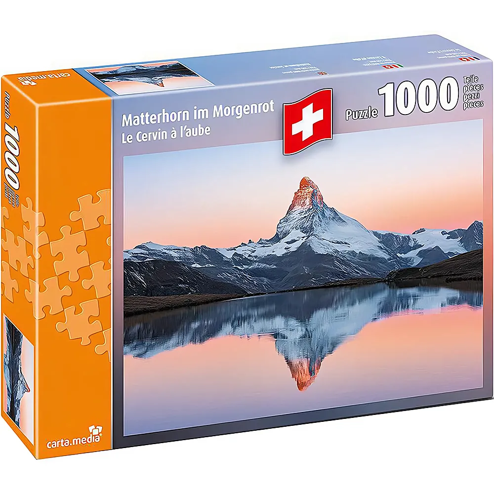 carta media Puzzle Swiss Collection Matterhorn im Morgenrot 1000Teile | Puzzle 1000 Teile