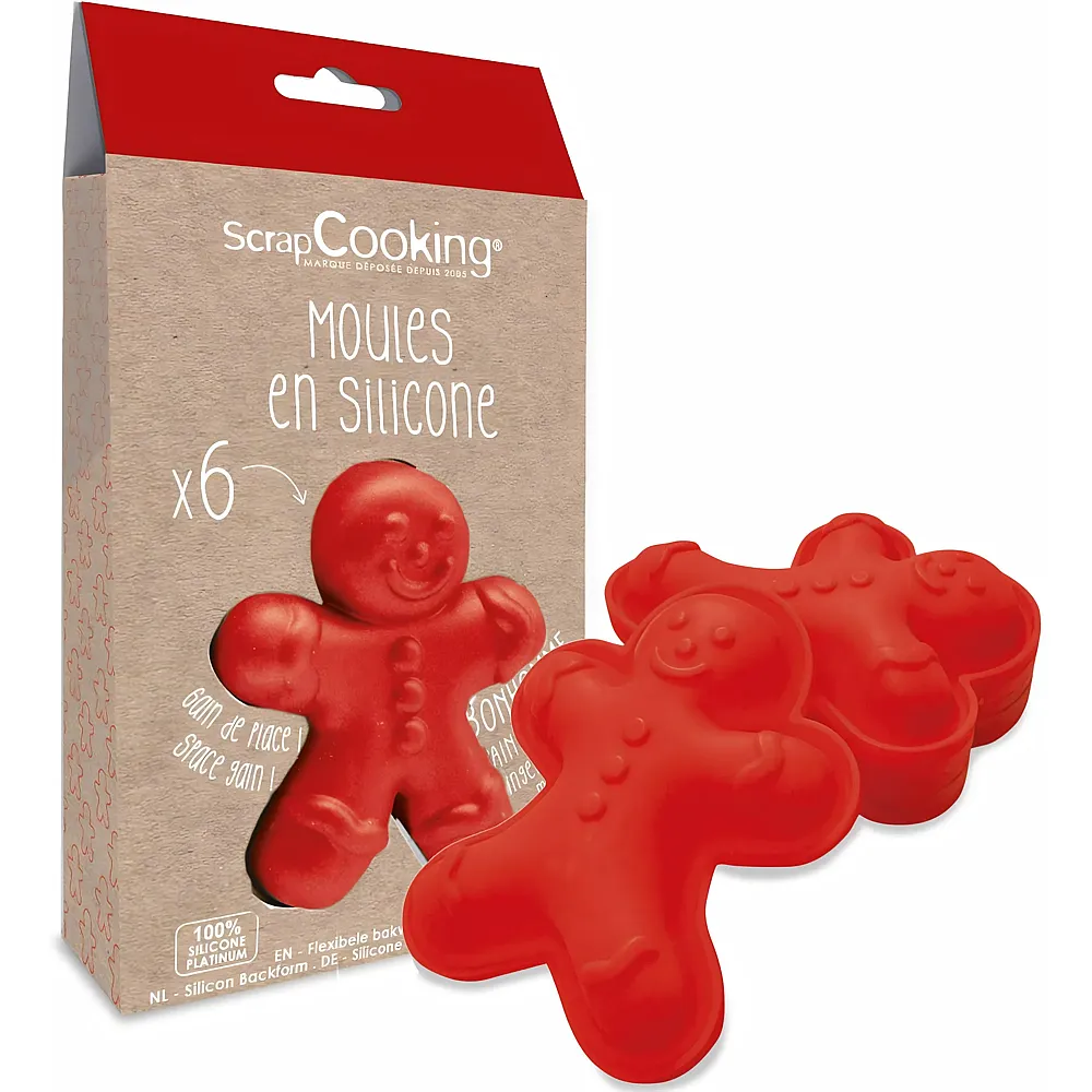 ScrapCooking Silikonformen Lebkuchenmann - 6 Teile | Backen & Dekorieren