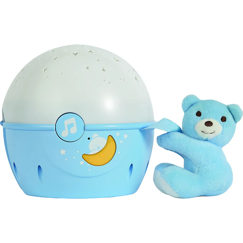 Chicco Next2Stars Nachtlicht Baby Sternenhimmel Projektor mit Plschtier Blau