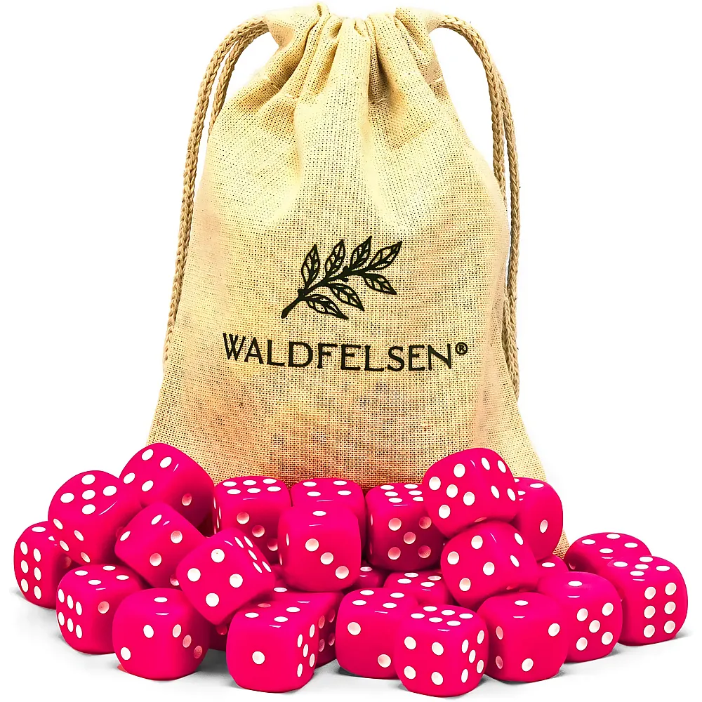 Waldfelsen Hochqualitative W�rfel Standardgr�sse 16mm Pink - 30 Teile