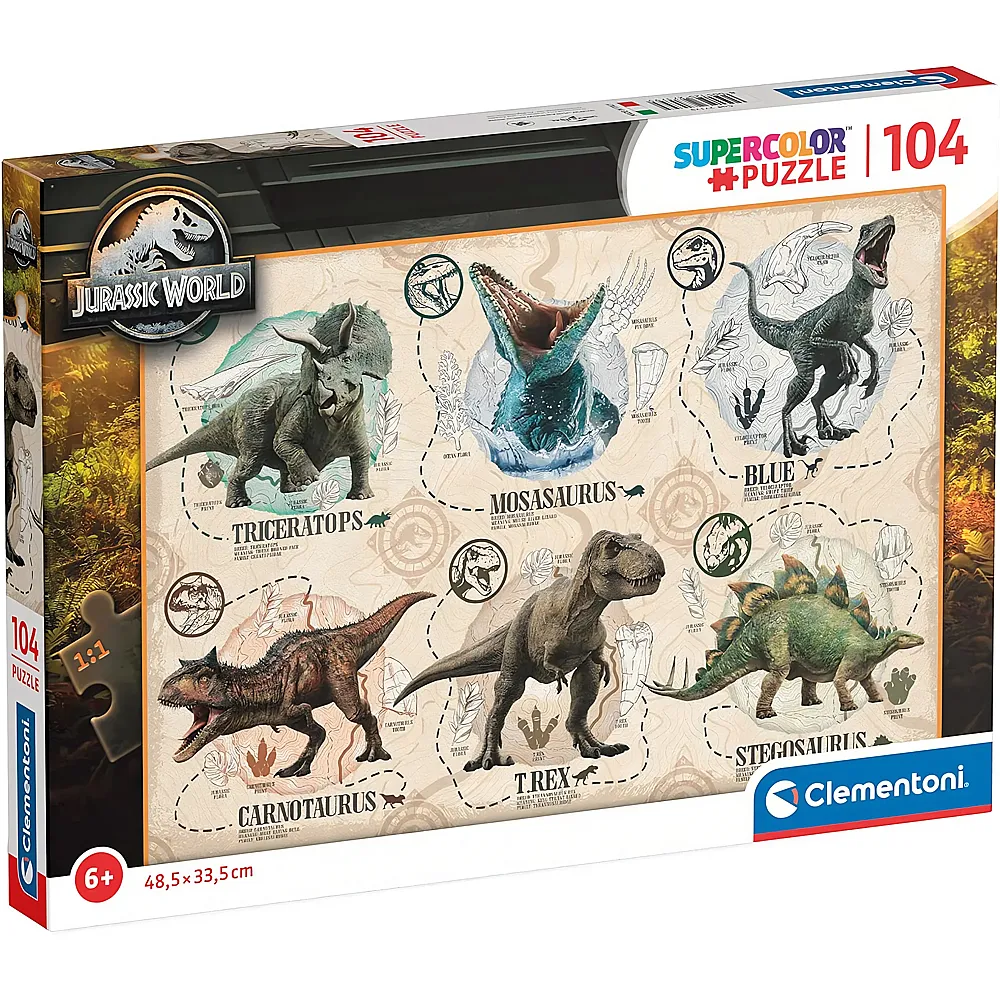 Clementoni Puzzle Supercolor Jurassic World 104Teile