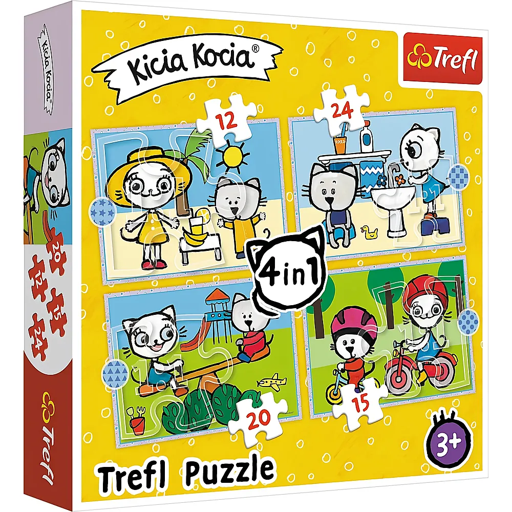 Trefl Puzzle 4in1 Kittykit day 12-24Teile