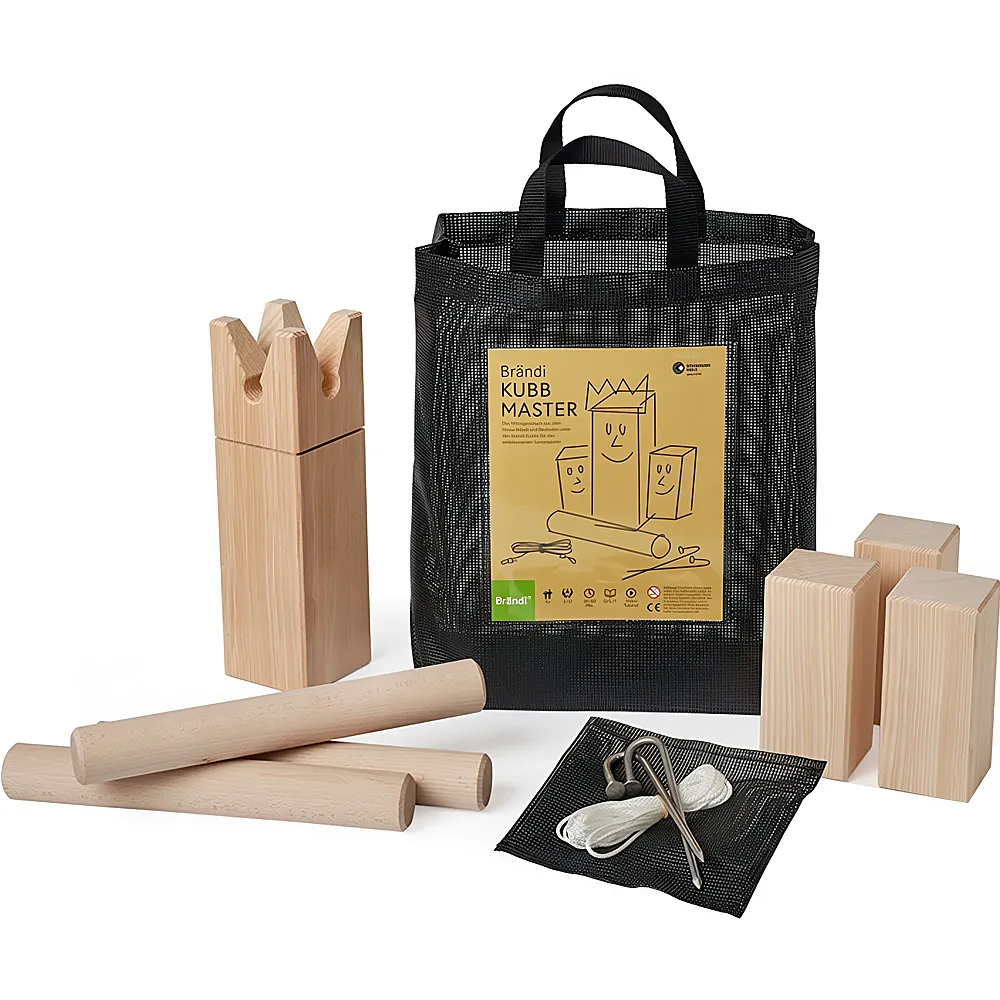 Brndi Kubb Master in robuster Tragtasche