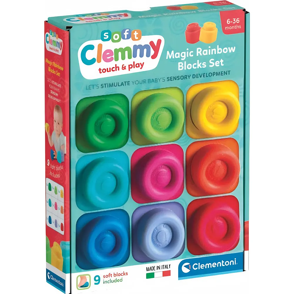 Clementoni Clemmy Regenbogen Set 9 Bausteine