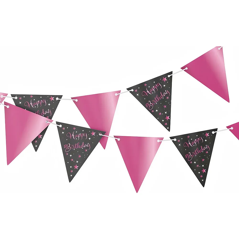 Riethm�ller Girlande Happy Birthday pink, 400 x 19cm