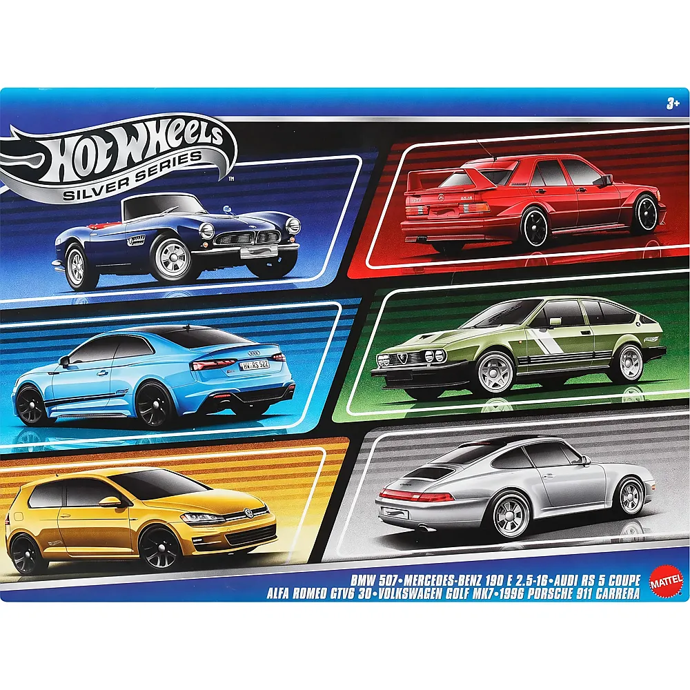 Hot Wheels Set mit 6 europ�ischen Fahrzeugen - 1:64